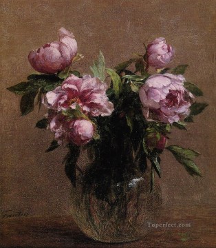 Florero de peonías pintor de flores Henri Fantin Latour Pinturas al óleo